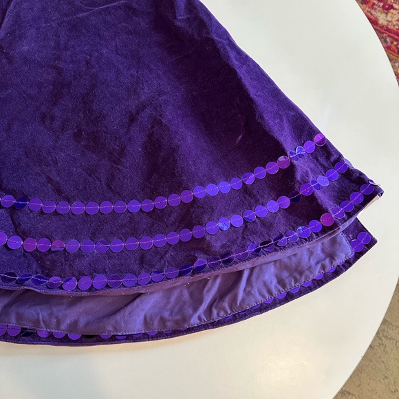 Purple Velvet Sequin Christmas Tree Skirt - Picture 5 of 5